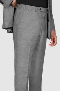 New SUITREVIEW Elmhurst White/Black Houndstooth Wool and Cashmere Loro Piana Suit - 38L and 42R