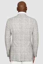 Load image into Gallery viewer, New SUITREVIEW Elmhurst Light Gray Windowpane Alpaca and Wool Ferla Blazer - Size 40L (Other Sizes Special Order)