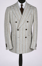 Load image into Gallery viewer, New SUITREVIEW Elmhurst Light Gray Cinnamon Stripe Alpaca and Wool Ferla Suit - Size 40R and 40L (Other Sizes Special Order)