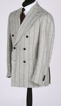 Load image into Gallery viewer, New SUITREVIEW Elmhurst Light Gray Cinnamon Stripe Alpaca and Wool Ferla Suit - Size 40R and 40L (Other Sizes Special Order)