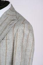 Load image into Gallery viewer, New SUITREVIEW Elmhurst Light Gray Cinnamon Stripe Alpaca and Wool Ferla Suit - Size 40R and 40L (Other Sizes Special Order)