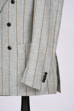 Load image into Gallery viewer, New SUITREVIEW Elmhurst Light Gray Cinnamon Stripe Alpaca and Wool Ferla Suit - Size 40R and 40L (Other Sizes Special Order)