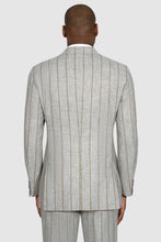 Load image into Gallery viewer, New SUITREVIEW Elmhurst Light Gray Cinnamon Stripe Alpaca and Wool Ferla Suit - Size 40R and 40L (Other Sizes Special Order)