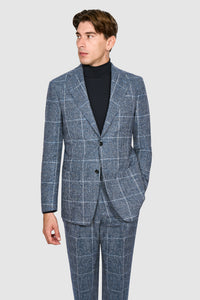 New SUITREVIEW Elmhurst Blue Glencheck Wool and Alpaca Ferla Suit - 38L and 42R (Other Sizes Special Order)