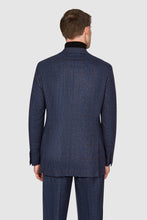 Load image into Gallery viewer, New SUITREVIEW Elmhurst Storm Blue/Brown Check Pure Wool Loro Piana Suit - Size 42R (Other Sizes Special Order!!)