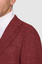 Load image into Gallery viewer, New SUITREVIEW Elmhurst Berry Red Wool and Linen Blazer - Size 38L and 42S