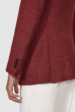 Load image into Gallery viewer, New SUITREVIEW Elmhurst Berry Red Wool and Linen Blazer - Size 38L and 42S