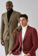 Load image into Gallery viewer, New SUITREVIEW Elmhurst Berry Red Wool and Linen Blazer - Size 38L and 42S