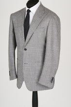 Load image into Gallery viewer, New SUITREVIEW Elmhurst Off White Storm Gray Check Wool and Silk Suit - Size 44R (Other Sizes Special Order)