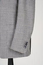 Load image into Gallery viewer, New SUITREVIEW Elmhurst Off White Storm Gray Check Wool and Silk Suit - Size 44R (Other Sizes Special Order)