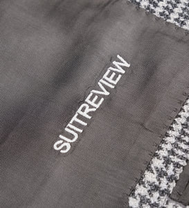 New SUITREVIEW Elmhurst Off White Storm Gray Check Wool and Silk Suit - Size 44R (Other Sizes Special Order)