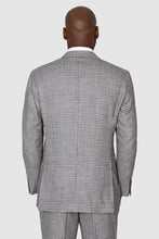 Load image into Gallery viewer, New SUITREVIEW Elmhurst Off White Storm Gray Check Wool and Silk Suit - Size 44R (Other Sizes Special Order)