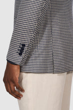 Load image into Gallery viewer, New SUITREVIEW Elmhurst Navy Houndstooth Wool, Silk, Linen Loro Piana Blazer - Size 42R