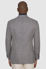 Load image into Gallery viewer, New SUITREVIEW Elmhurst Navy Houndstooth Wool, Silk, Linen Loro Piana Blazer - Size 42R