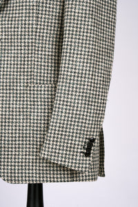 New SUITREVIEW Elmhurst Jade Green Houndstooth Wool, Alpaca, Linen Half Lined Blazer - Size 38R and 42R