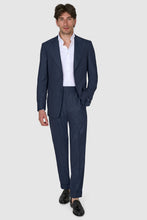 Load image into Gallery viewer, New SUITREVIEW Elmhurst Prussian Blue Pure Wool Traveller Peak Lapel Suit -  Size 36S