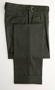 New SUITREVIEW Elmhurst Forest Green Pure Wool Flannel DB Suit - Size 44S and 48R (Flat Front)