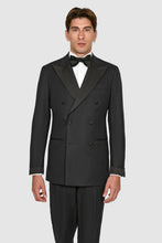 Load image into Gallery viewer, New SUITREVIEW Elmhurst Black Light Flannel DB Tuxedo - Size 38L (Other Sizes Special Order)