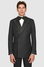 Load image into Gallery viewer, New SUITREVIEW Elmhurst Black Light Flannel DB Tuxedo - Size 38L (Other Sizes Special Order)