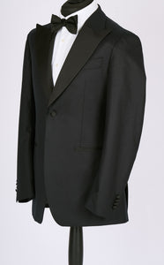 New SUITREVIEW Elmhurst Black Light Flannel Wide Peak Tuxedo - Size 40R, 40L, 42R, 44R  (Other Sizes Special Order)