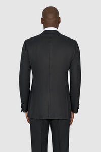 New SUITREVIEW Elmhurst Black Light Flannel Wide Peak Tuxedo - Size 40R, 40L, 42R, 44R  (Other Sizes Special Order)