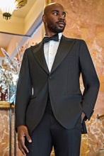 Load image into Gallery viewer, New SUITREVIEW Elmhurst Black Light Flannel Wide Peak Tuxedo - Size 40R, 40L, 42R, 44R  (Other Sizes Special Order)