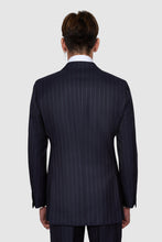 Load image into Gallery viewer, New SUITREVIEW Elmhurst Navy Stripe Pure Wool Super 120s Suit - Size 38L and 44R (Other Sizes Special Order)