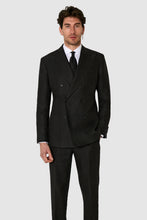 Load image into Gallery viewer, New SUITREVIEW Elmhurst Black Pure Linen DB Suit - Size 36R, 40S and 42S (Other Sizes Special Order)