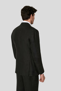 New SUITREVIEW Elmhurst Black Pure Linen DB Suit - Size 36R, 40S and 42S (Other Sizes Special Order)