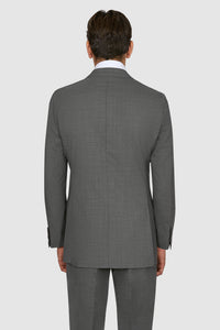 New SUITREVIEW Mid Gray Pure Wool Super 150s All Season Luxury Suit - Size 38L (Other Sizes Special Order)