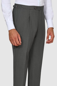 New SUITREVIEW Mid Gray Pure Wool Super 150s All Season Luxury Suit - Size 38L (Other Sizes Special Order)