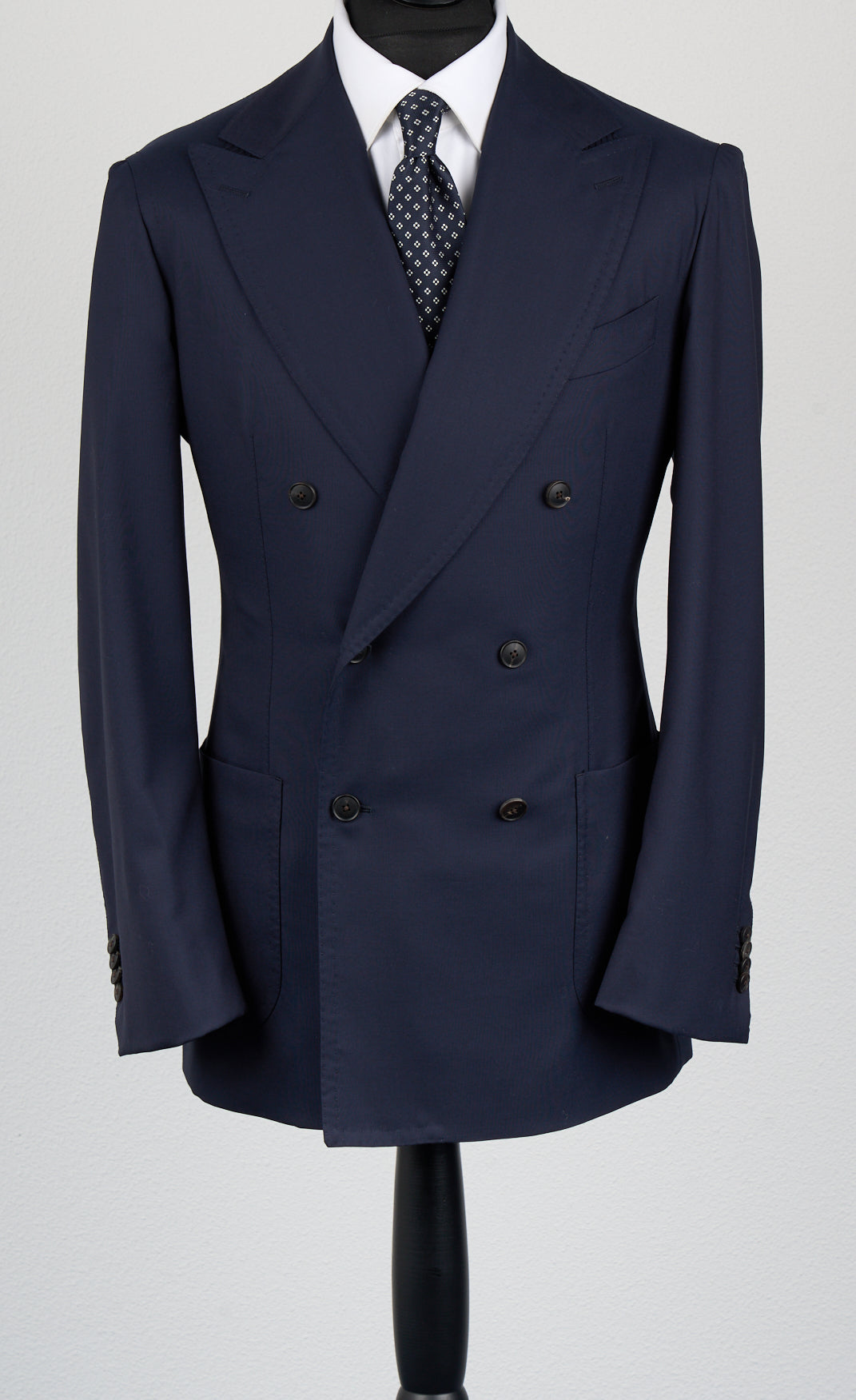 New SUITREVIEW Elmhurst Navy Pure Wool Super 150s Doppio Impuntura Luxury Suit - All Sizes Made To Order!