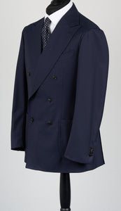 New SUITREVIEW Elmhurst Navy Pure Wool Super 150s Doppio Impuntura Luxury Suit - All Sizes Made To Order!