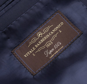 New SUITREVIEW Elmhurst Navy Pure Wool Super 150s Doppio Impuntura Luxury Suit - All Sizes Made To Order!