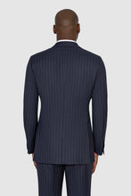 Load image into Gallery viewer, New SUITREVIEW Elmhurst Navy Pinstripe Pure Wool All Season DB Suit - Size 36R, 38L, 42R, 44S, 44R, 44L and 48R (Other Sizes Special Order)