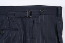 Load image into Gallery viewer, New SUITREVIEW Elmhurst Navy Pinstripe Pure Wool All Season DB Suit - Size 36R, 38L, 42R, 44S, 44R, 44L and 48R (Other Sizes Special Order)