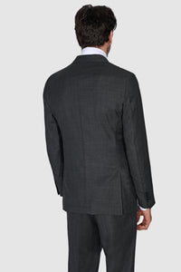 New SUITREVIEW Elmhurst Anthracite Gray Pure Wool All Season 3 Roll 2 Suit - Size 42R (Other Sizes Made To Order)