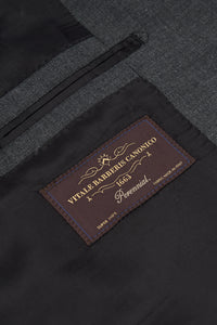 New SUITREVIEW Elmhurst Anthracite Gray Pure Wool All Season 3 Roll 2 Suit - Size 42R (Other Sizes Made To Order)