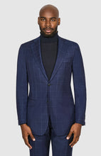 Load image into Gallery viewer, New SUITREVIEW Elmhurst Blue Windowpane Pure Wool All Season Suit - Size 38R and 42R