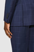 Load image into Gallery viewer, New SUITREVIEW Elmhurst Blue Windowpane Pure Wool All Season Suit - Size 38R and 42R