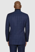 Load image into Gallery viewer, New SUITREVIEW Elmhurst Blue Windowpane Pure Wool All Season Suit - Size 38R and 42R