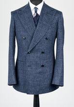 Load image into Gallery viewer, New SUITREVIEW Elmhurst Storm Blue Wool, Silk and Linen Loro Piana DB Suit - 34R (Final Sale)