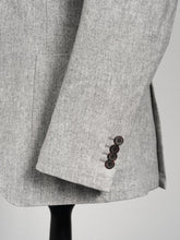 Load image into Gallery viewer, New Suitsupply Havana Light Gray Circular Wool Flannel Suit - Size 42R (Soho Pants)