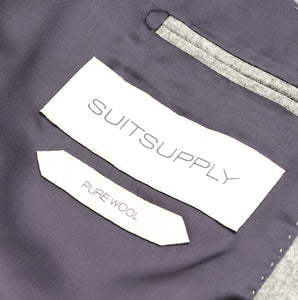 New Suitsupply Havana Light Gray Circular Wool Flannel Suit - Size 42R (Soho Pants)