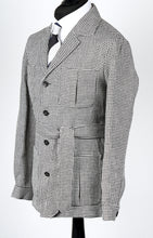 Load image into Gallery viewer, New Suitsupply Sahara Black Houndstooth Pure Linen Safari Jacket - Size 40R and 48R